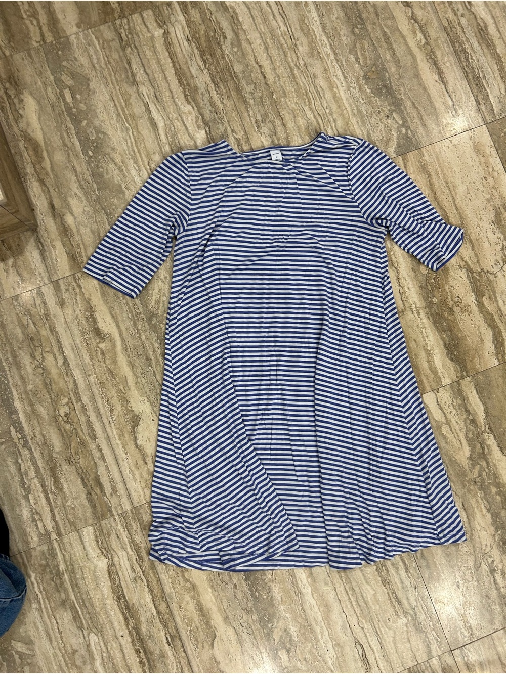 Old Navy Blue and White Striped Midi Dress